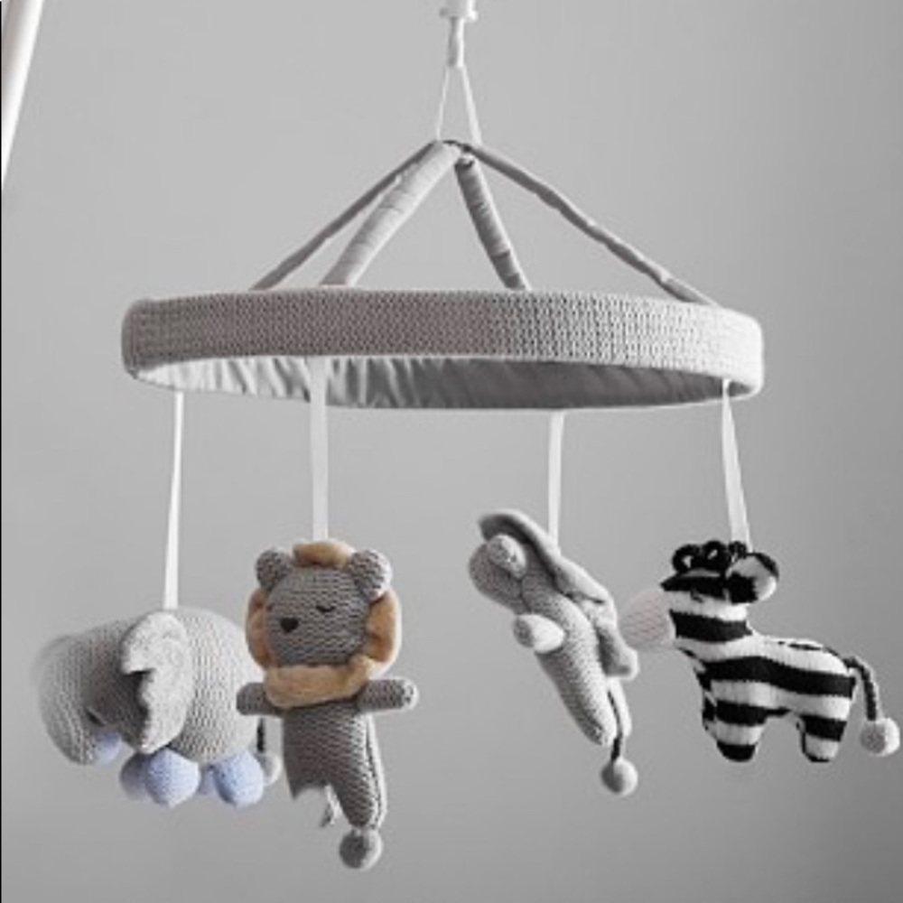 Pottery barn kids Mobile Musical crib set Grey